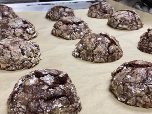 Chocolate Banana Crinkle Cookies