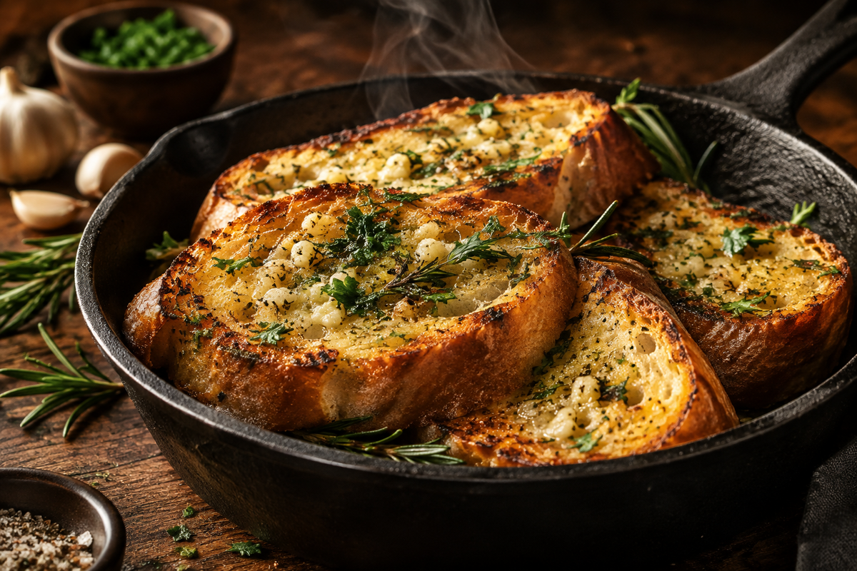 Add Extra Cast Iron Grilled Garlic Italian Bread