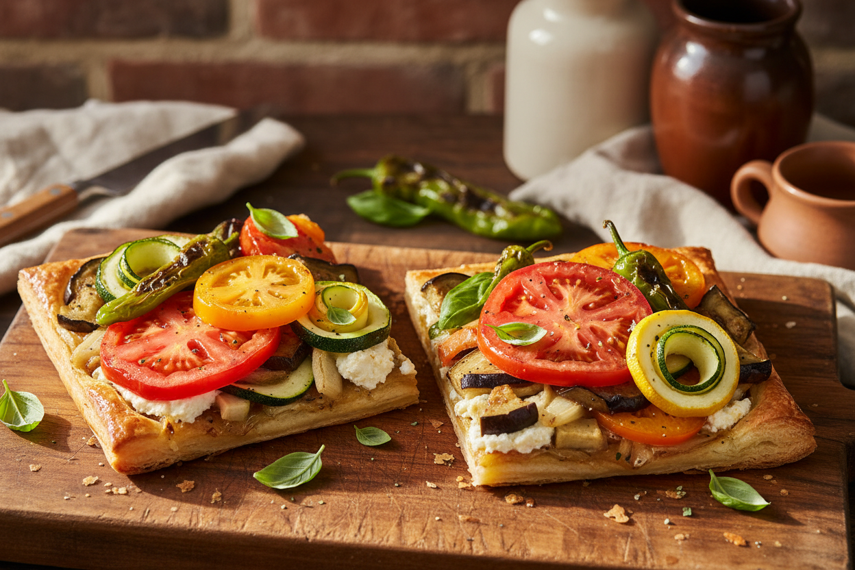 Add Extra Summer Vegetable Tart / Honey-Balsamic Chicken with Basil