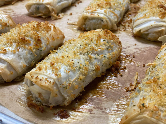 Nettles & Feta Filo Rolls