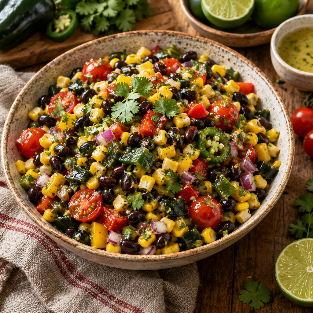 Add Extra Sweet Corn & Black Bean Cowboy Caviar / No Spicy Peppers